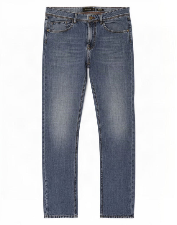 Massimo Dutti Ανδρικά Casual Fit Slim Jeans EU 42 Large W32 L33 Blue Cotton