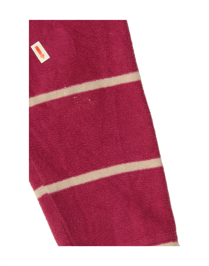 ROHAN Womens Zip Neck Fleece Jumper UK 14 Medium Pink Striped Polyester Vintage Rohan and Second-Hand Rohan from Messina Hembry 