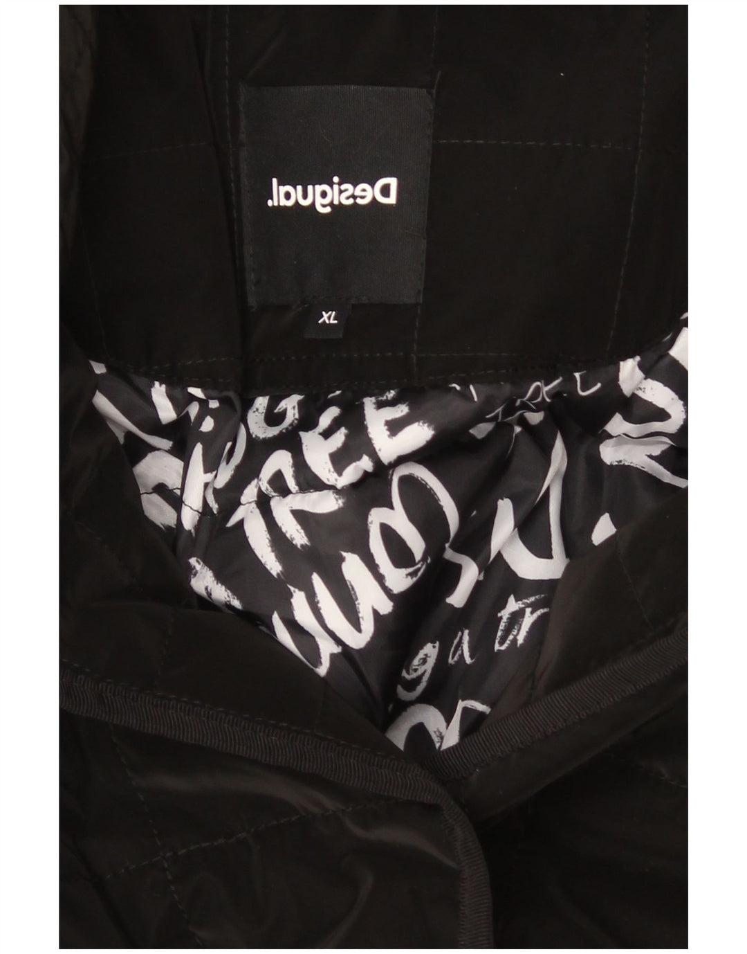 Desigual Γυναικείο καπιτονέ παλτό UK 18 XL Μαύρο Πολυεστέρας
