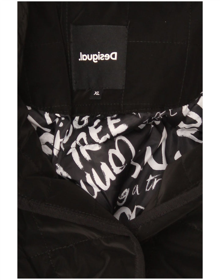 Desigual Γυναικείο καπιτονέ παλτό UK 18 XL Μαύρο Πολυεστέρας