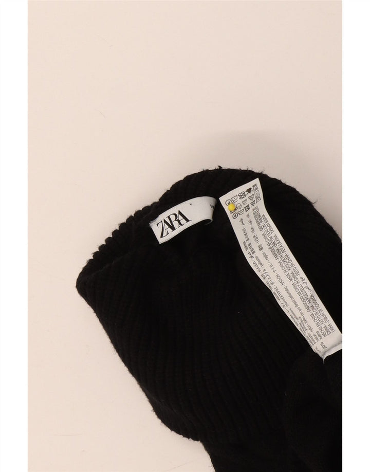 Zara Γυναικείο Roll Neck Crop Top 10 Small Black Viscose