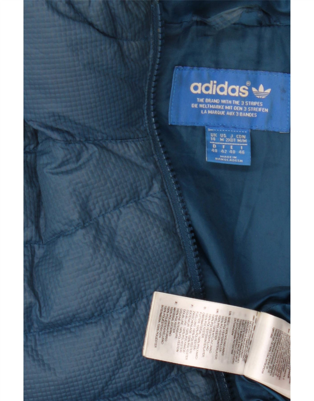 Adidas Γυναικείο μπουφάν με κουκούλα UK 14 Medium Blue Nylon