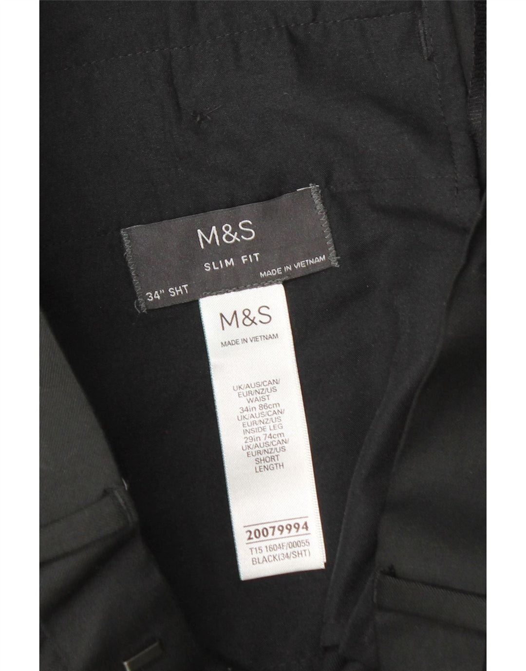 Marks & Spencer Ανδρικό Slim Fit Παντελόνι W34 L29 Μαύρο Πολυεστέρα