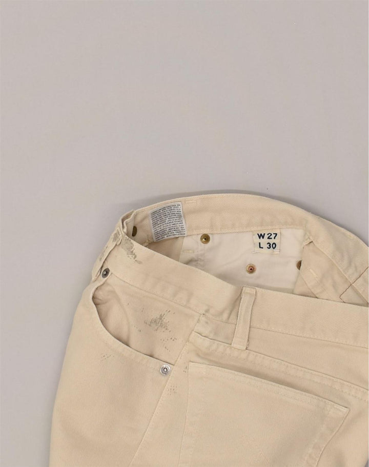 BENETTON Womens Slim Casual Trousers W27 L30 White Cotton | Vintage Benetton | Thrift | Second-Hand Benetton | Used Clothing | Messina Hembry 