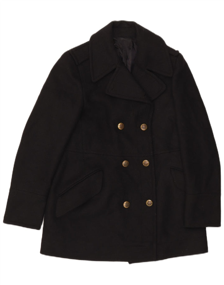 Vintage γυναικείο παλτό μπιζελιού UK 14 Medium Black