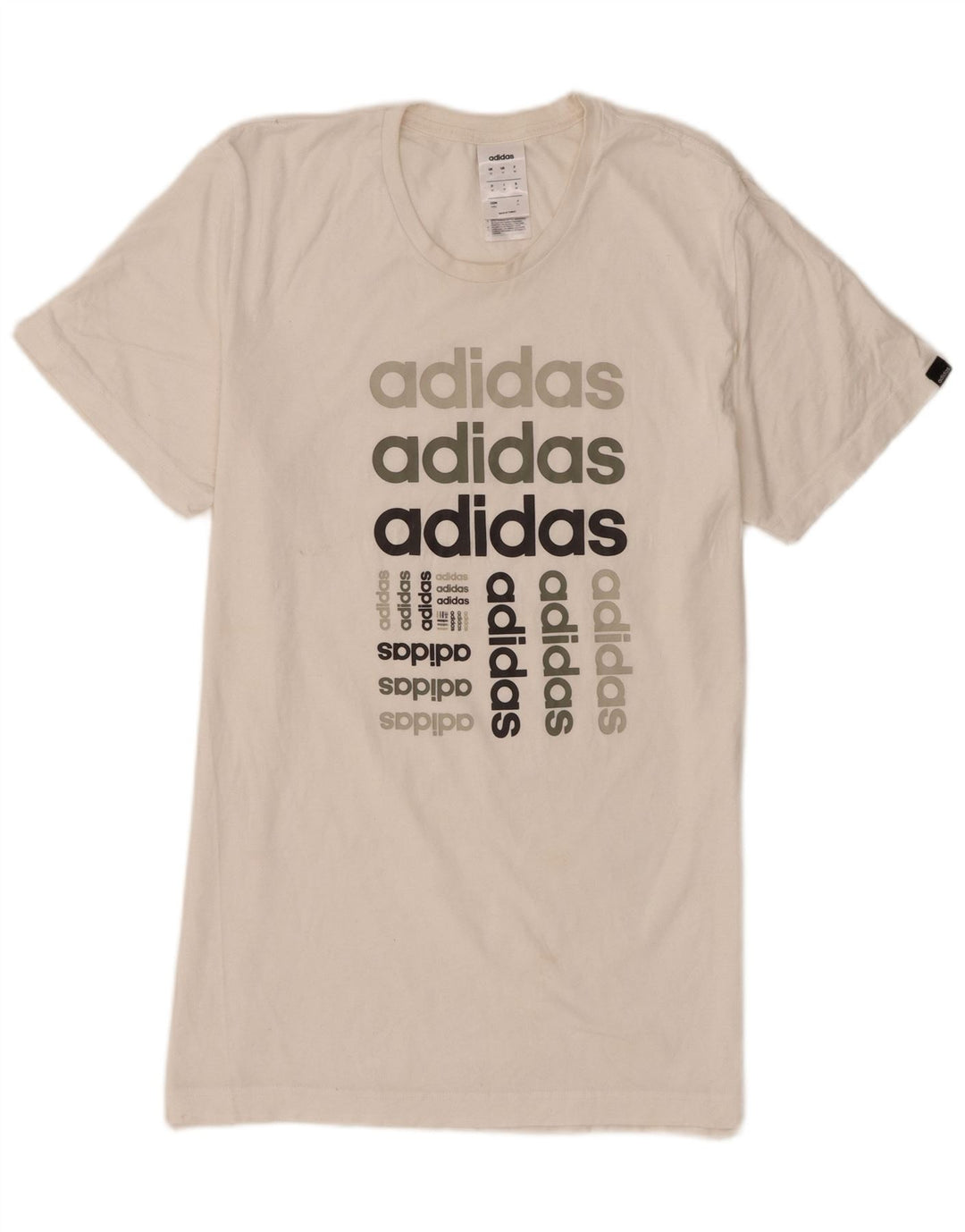 Ανδρικό γραφικό T-Shirt Adidas Top από μεσαίο λευκό βαμβακερό