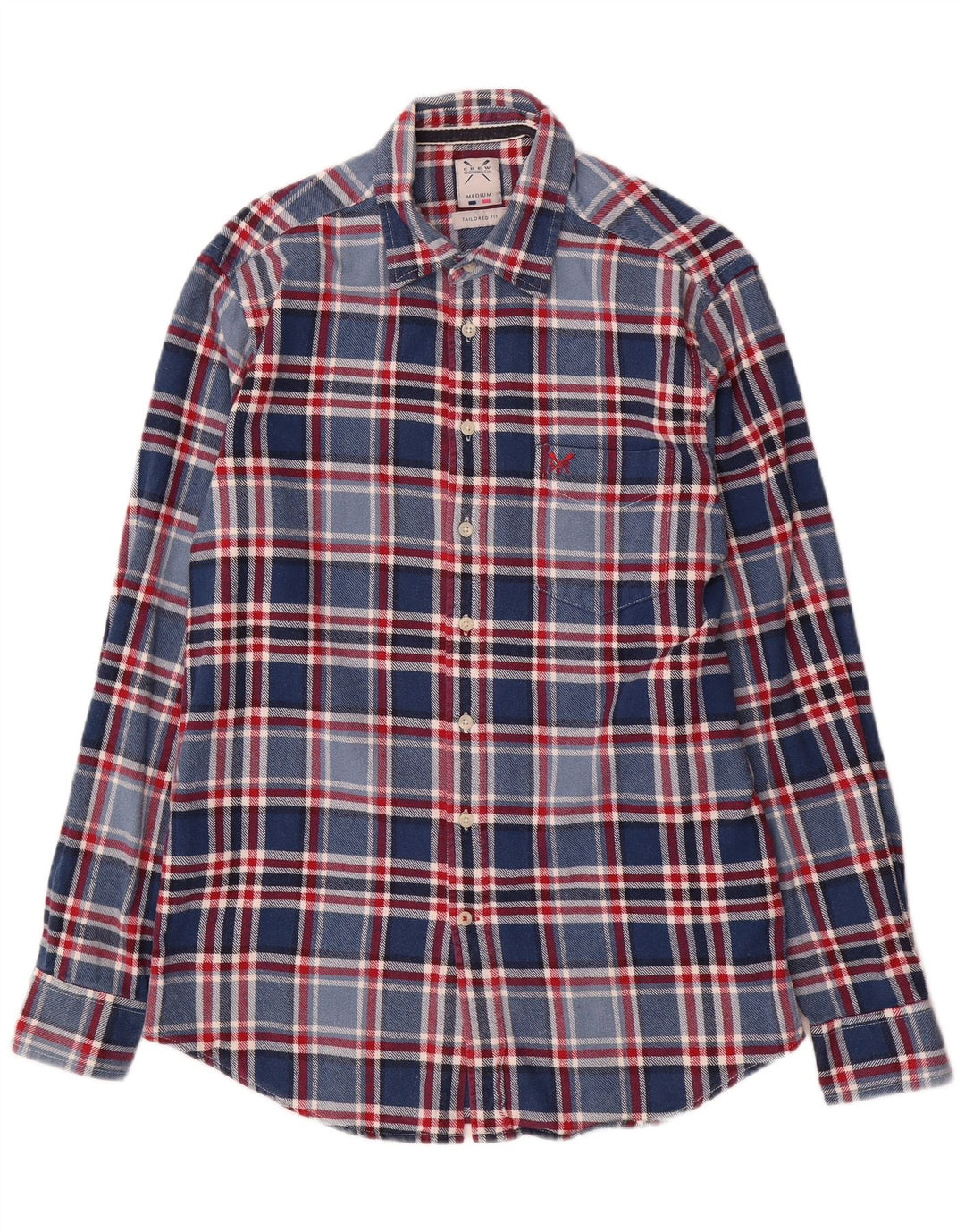 Ανδρικό πουκάμισο Crew Clothing Tailored Fannel, μεσαίο μπλε βαμβακερό