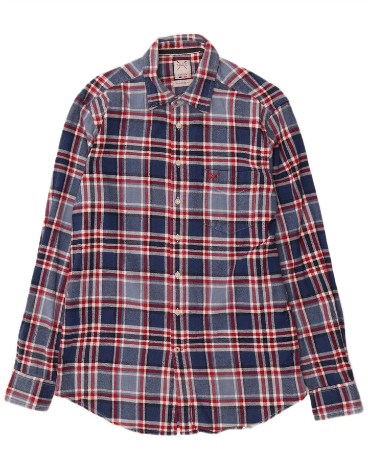 Ανδρικό πουκάμισο Crew Clothing Tailored Fannel, μεσαίο μπλε βαμβακερό