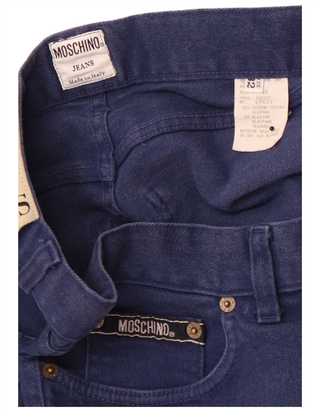 Γυναικείο ψηλόμεσο τζιν MOSCHINO ίσιο W32 L32 Navy Blue Cotton