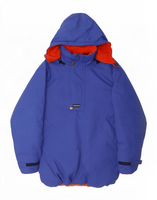 Vintage Ανδρικό μπουφάν Anorak με κουκούλα Crop One Size Blue