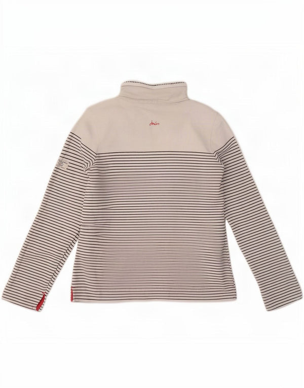 Joules Γυναικεία φούτερ με λαιμόκοψη Jumper UK 8 Small White ριγέ βαμβακερό