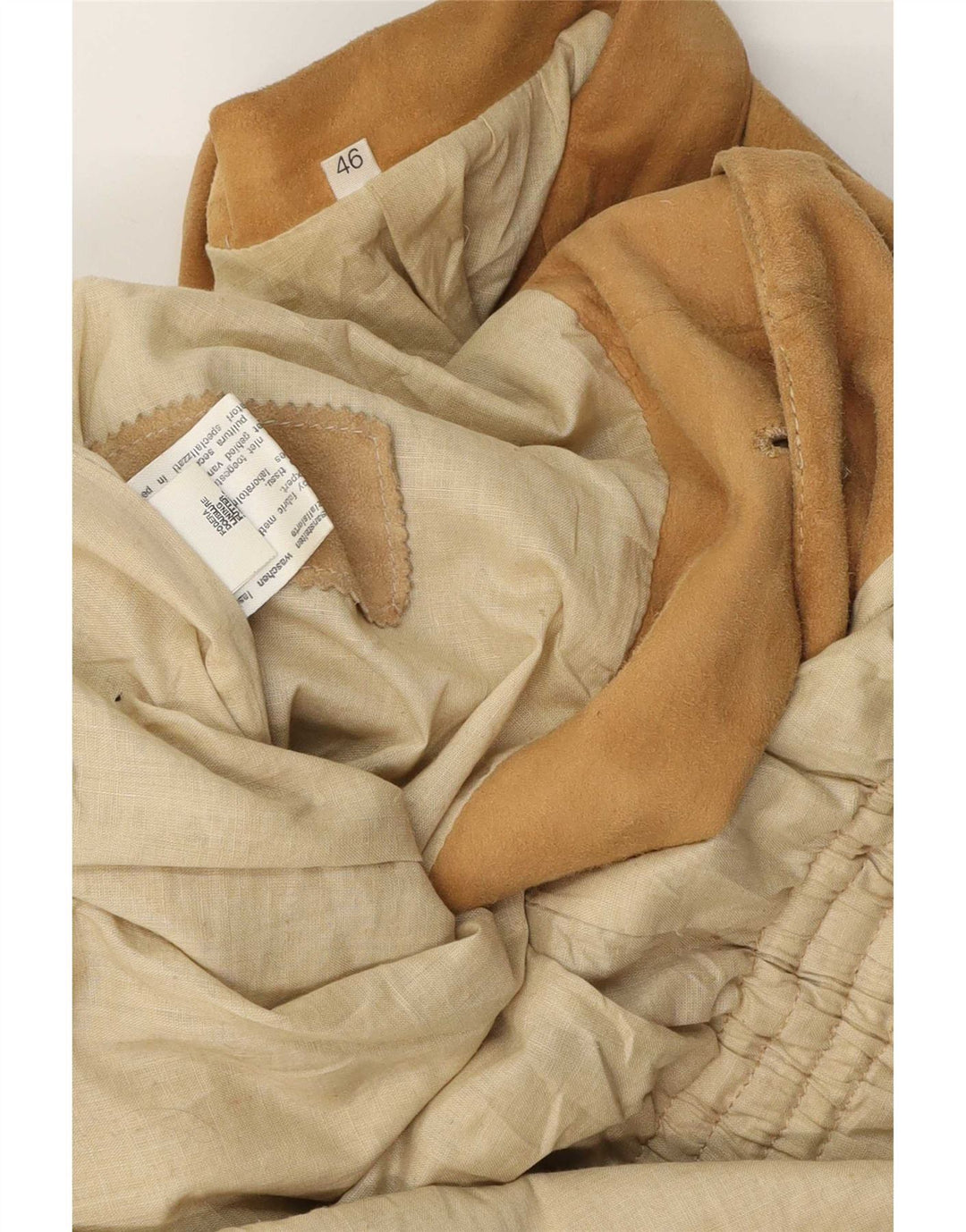 Vintage Γυναικείο Suede Jacket IT 46 Large Beige Leather