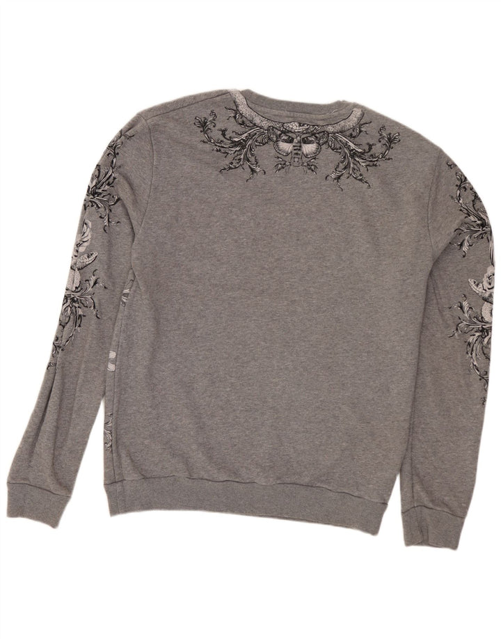 Ανδρικό γραφικό φούτερ Zara Jumper Μεσαίο γκρι φλοράλ βαμβακερό