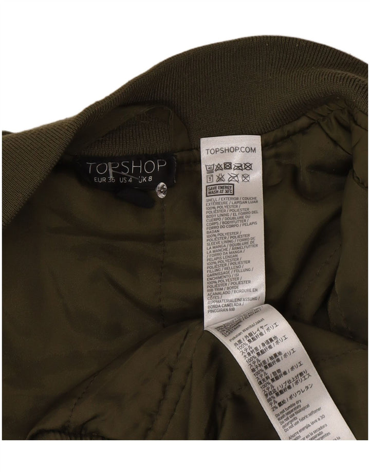 Topshop Γυναικείο μπουφάν Bomber με επένδυση UK 8 Small Green Polyester