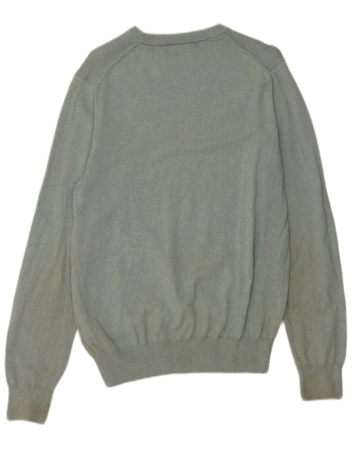 Ανδρικό πουλόβερ Marks & Spencer Boat Neck Jumper Μεσαίο πράσινο βαμβακερό