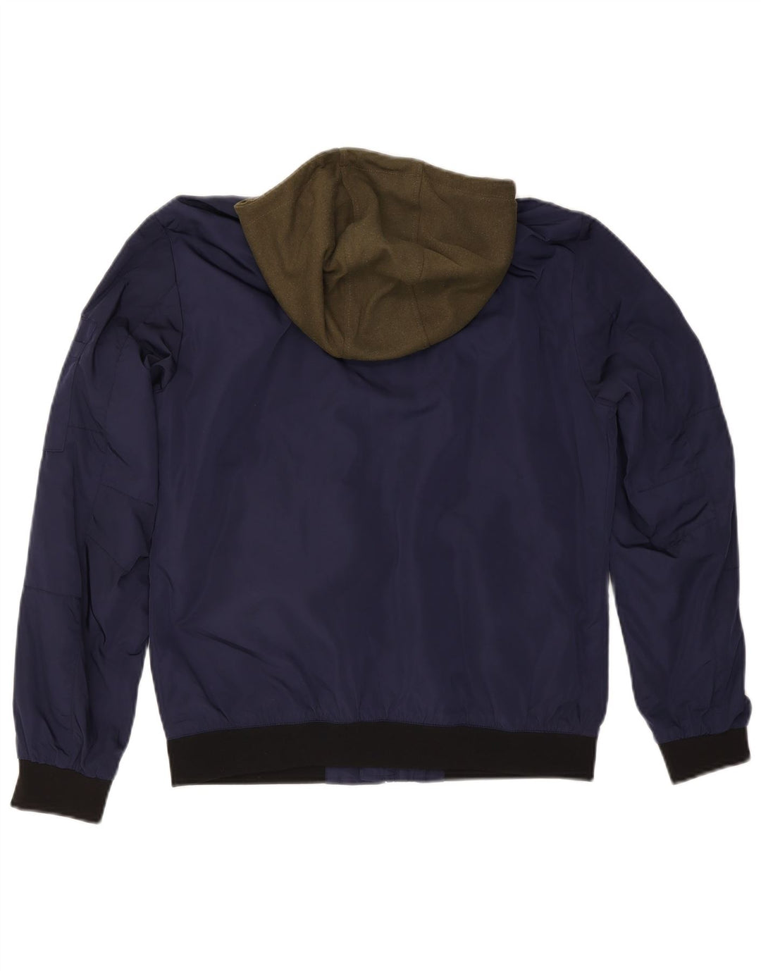 Zara Ανδρικό μπουφάν με κουκούλα Bomber UK 40 Large Navy Blue Colorblock Πολυεστέρας