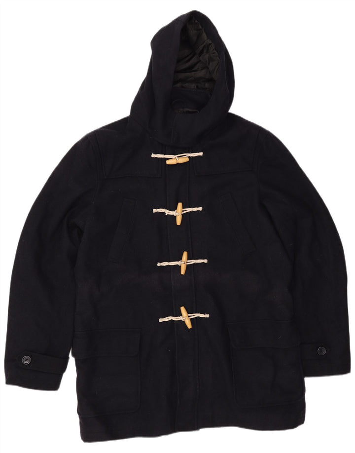 CEDARWOOD STATE Ανδρικό παλτό Duffle με κουκούλα UK 40 Large Navy Blue Polyester