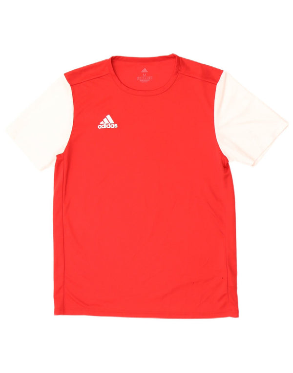 Adidas Ανδρικό T-Shirt Aeroready Top Medium Red Colorblock Πολυεστέρας