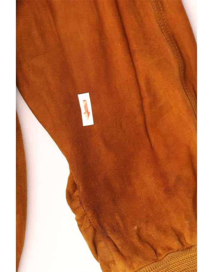 Ανδρικό Suede Bomber Jacket Harry&Moore EU 56 3XL Beige Leather