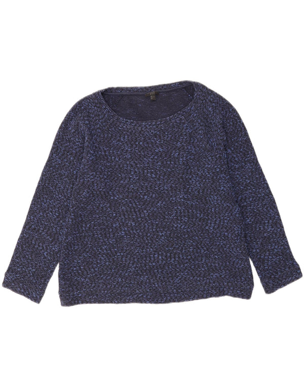 Cos Womens Oversized Boat Neck Jumper Sweater UK 16 Large Navy Blue Flecked