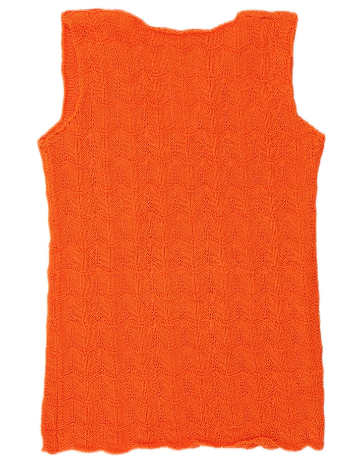 Vintage γυναικείο γιλέκο Tank Top UK 14 Medium Orange