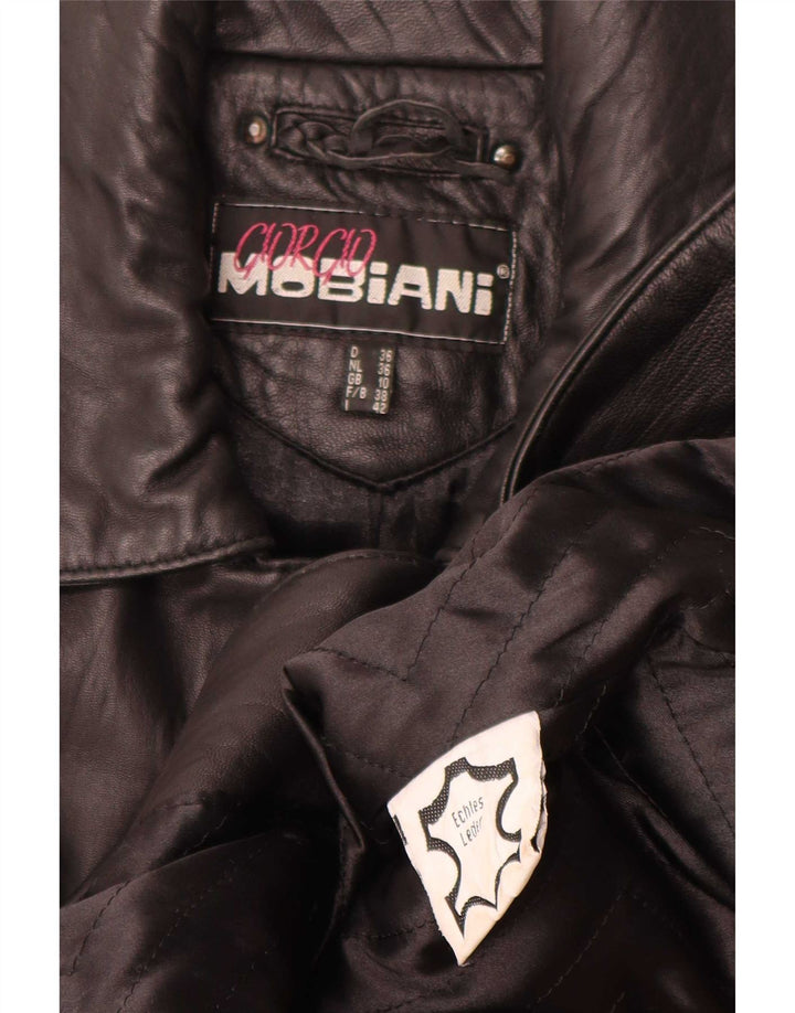 Giorgio Mobiani Γυναικείο Δερμάτινο Μπουφάν UK 10 Small Black