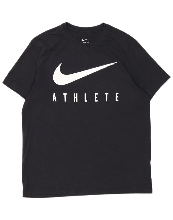 Ανδρικό γραφικό μπλουζάκι Nike Dri Fit, μαύρο πολυεστέρα
