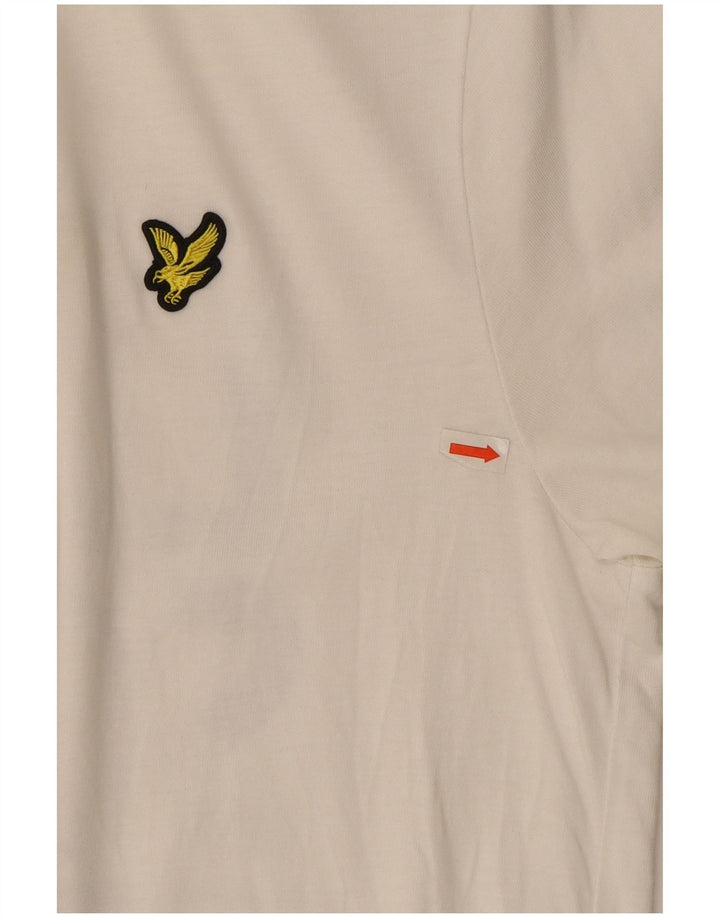 Lyle & Scott Ανδρικό γραφικό T-Shirt Top Μεσαίο λευκό βαμβακερό