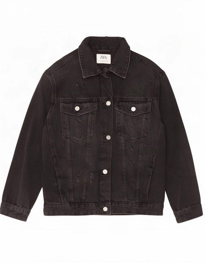 Zara Girls Denim Jacket 13-14 Years Μαύρο
