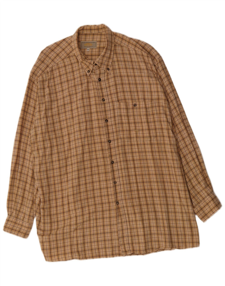 Ανδρικό πουκάμισο Camel Flannel 2XL Beige Check Cotton