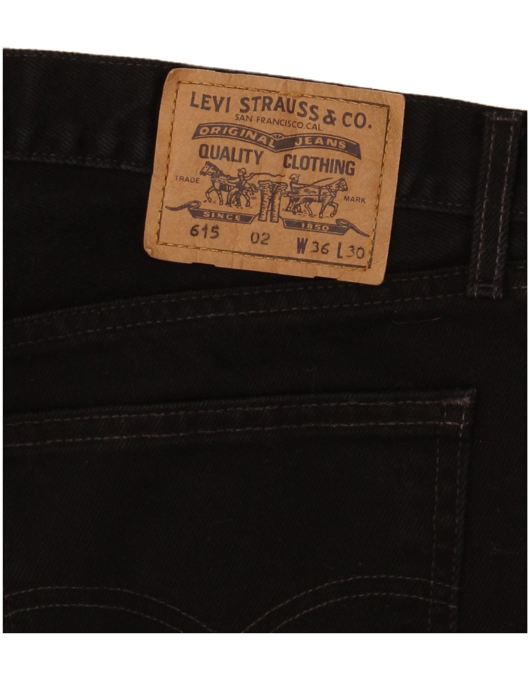 Levi's Mens 615 Straight Jeans W36 L30 Μαύρο Βαμβακερό