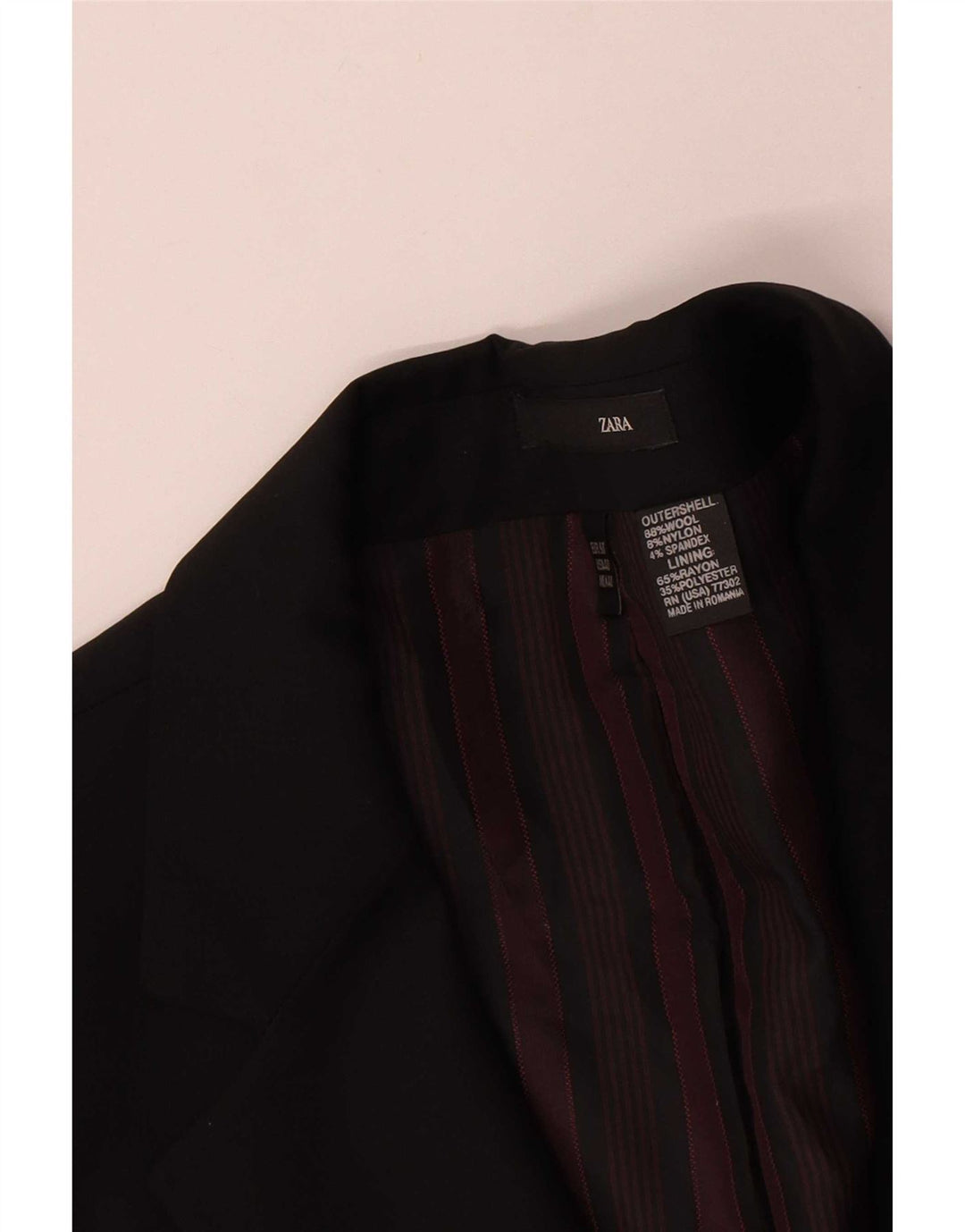 Zara Ανδρικό σακάκι σακάκι με 2 κουμπιά EU 50 μεσαίο μαύρο μαλλί