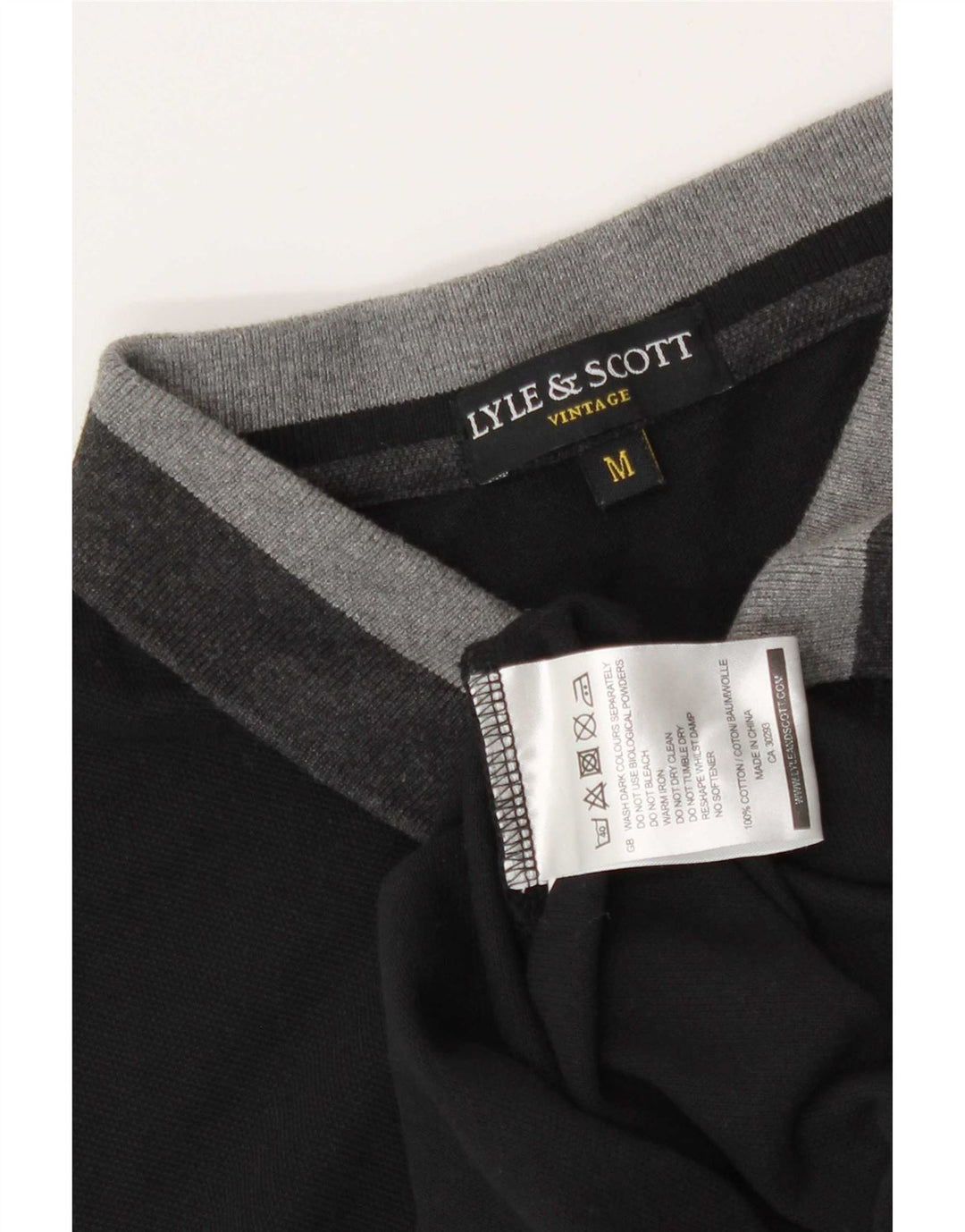 Ανδρικό πουκάμισο πόλο Lyle & Scott, μεσαίο μαύρο χρώμα, βαμβακερό
