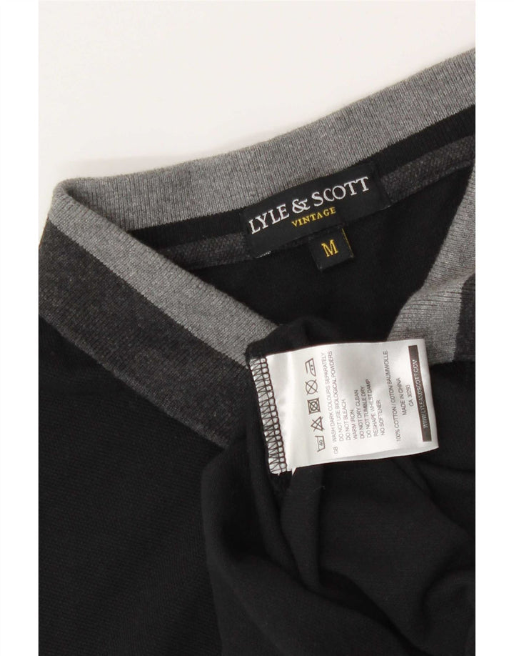Ανδρικό πουκάμισο πόλο Lyle & Scott, μεσαίο μαύρο χρώμα, βαμβακερό