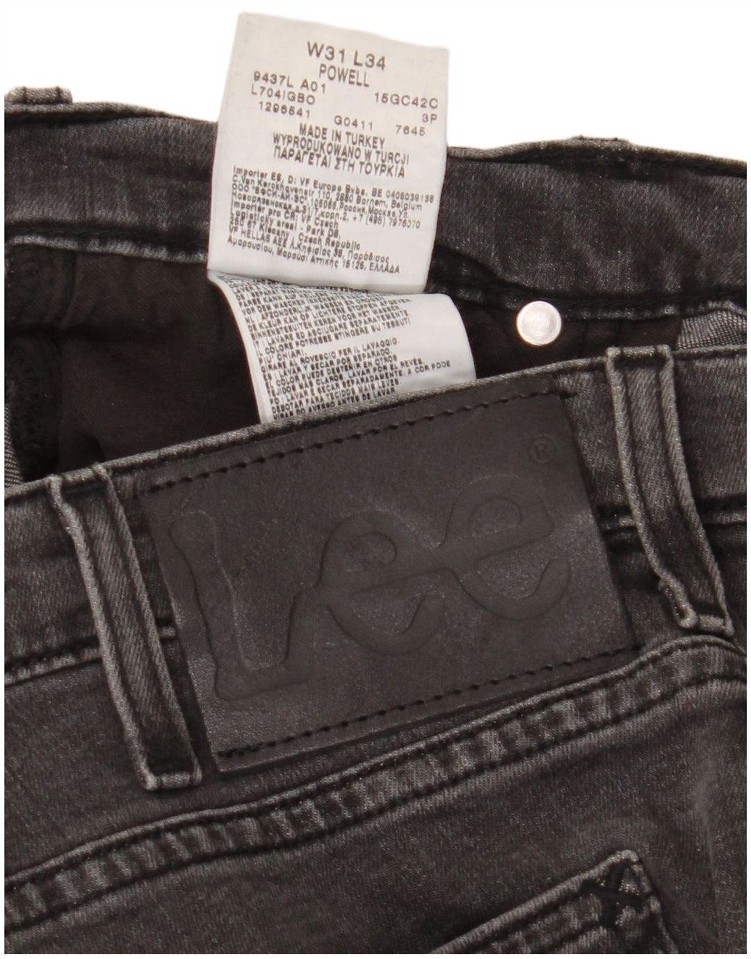Lee Womens Powell Slim Jeans W31 L30 Γκρι βαμβακερό