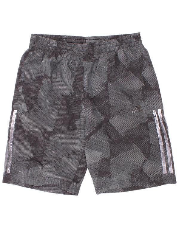 Adidas Boys Climalite σορτς 13-14 ετών Γκρι γεωμετρικός πολυεστέρας