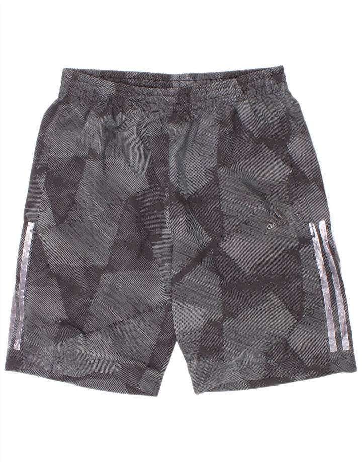 Adidas Boys Climalite σορτς 13-14 ετών Γκρι γεωμετρικός πολυεστέρας
