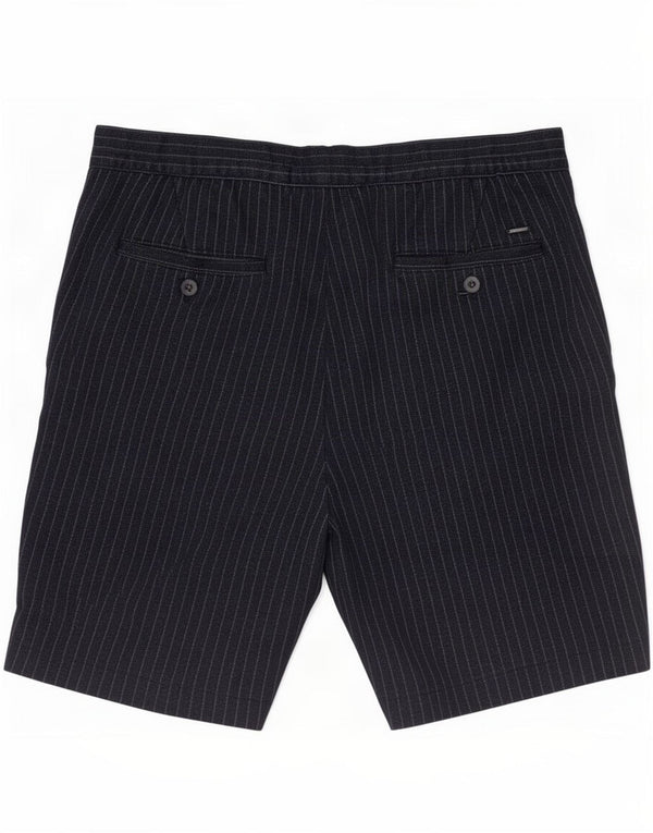Zara Mens Chino Shorts Medium W31 Navy Blue Pinstripe