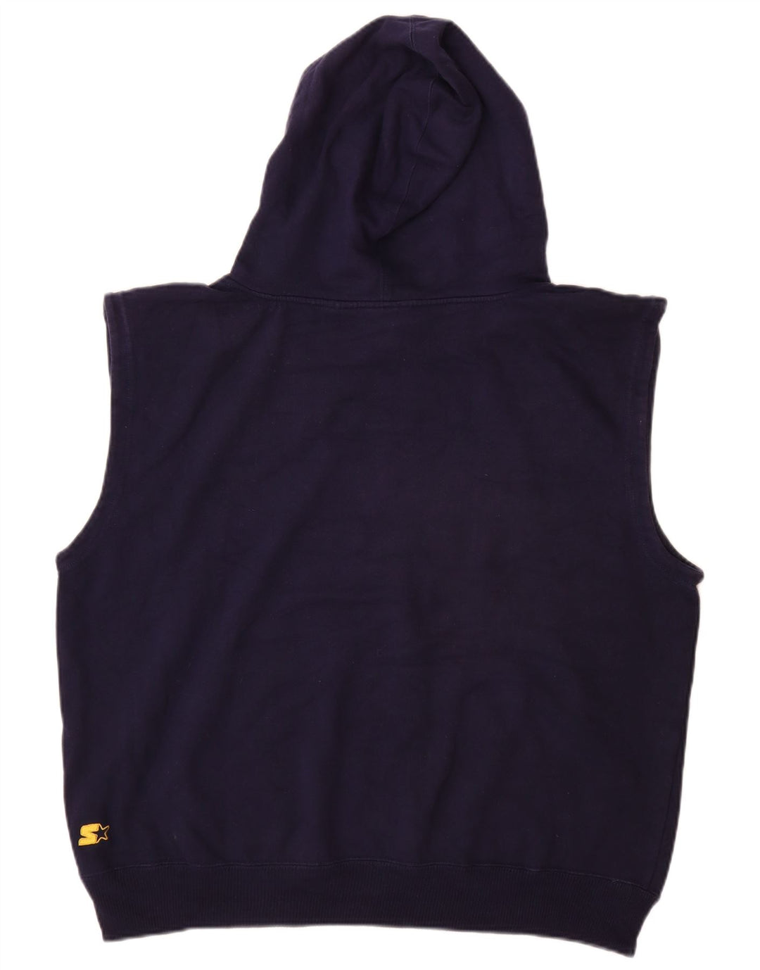 STARTER Ανδρικό γραφικό αμάνικο μπλουζάκι με κουκούλα μεγάλο μπλε βαμβακερό