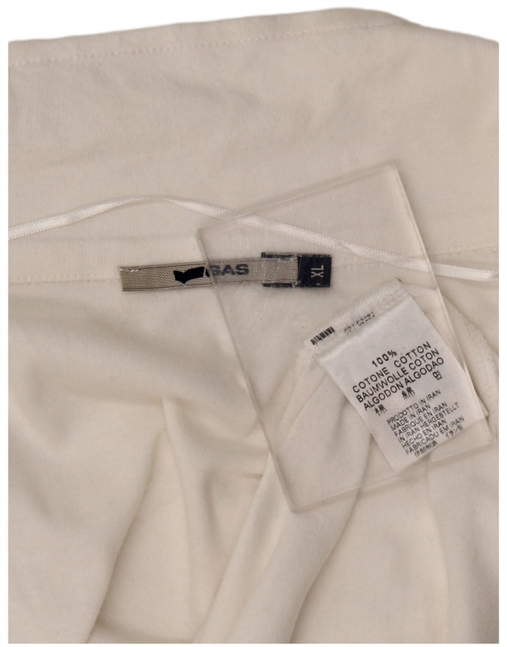 Γυναικείο GAS Graphic Polo πουκάμισο UK 18 XL Λευκό βαμβακερό