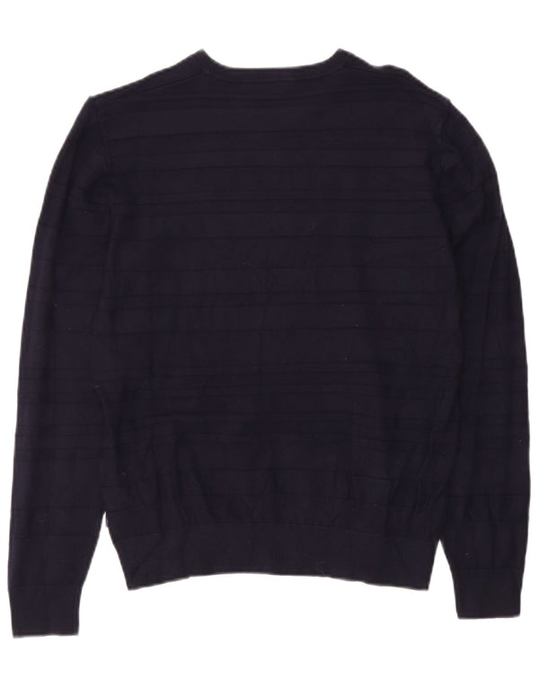 Armani γυναικείο πουλόβερ με λαιμό σκάφος UK 10 Small Navy Blue ριγέ