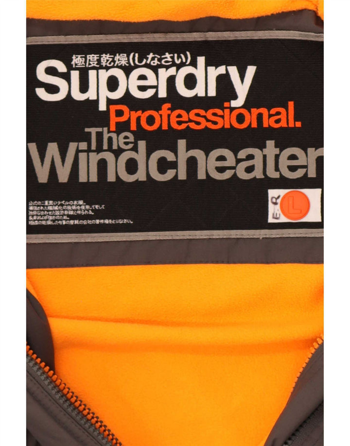 Superdry Mens The Windcheater Graphic Windbreaker Jacket UK 40 Large Grey