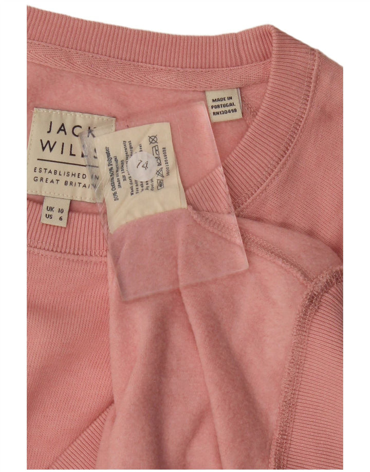 Jack Wills Γυναικεία Φούτερ Jumper UK 10 Small Pink Cotton