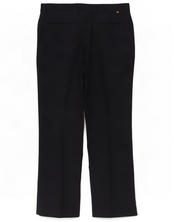 Farah Mens Straight Casual Trousers W34 L31 Navy Blue Polyester