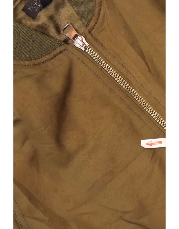Topshop Γυναικείο Bomber Jacket UK 8 Small Khaki Polyester