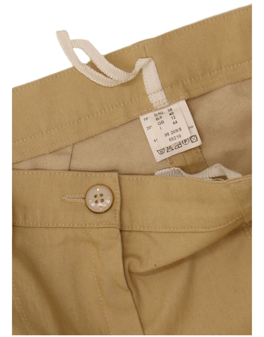 VINTAGE Γυναικείο ίσιο casual παντελόνι UK 12 Medium W28 L31 Beige βαμβακερό