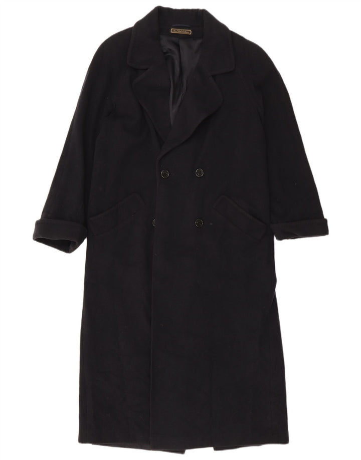 Marks & Spencer Γυναικείο παλτό με διπλό στήθος UK 10 Small Black Wool