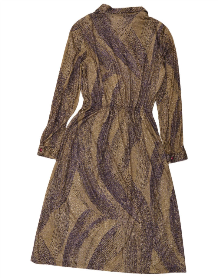 Vintage Γυναικείο μακρυμάνικο Maxi Φόρεμα IT 48 XL καφέ πολυεστέρας