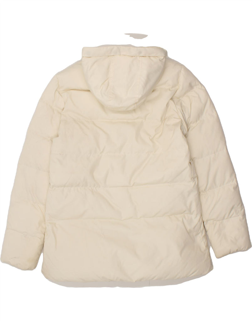 RALPH LAUREN Womens Hooded Padded Jacket UK 16 Large Off White Polyester Vintage Ralph Lauren and Second-Hand Ralph Lauren from Messina Hembry 