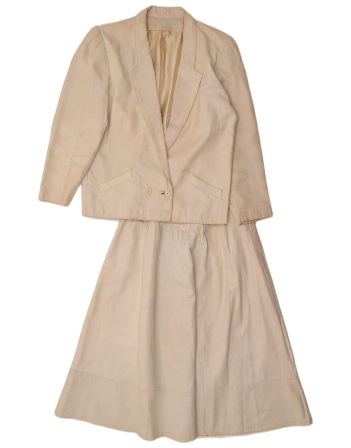 Vintage γυναικείο δερμάτινο σετ 2 τεμαχίων UK 12 Medium W26 Off White